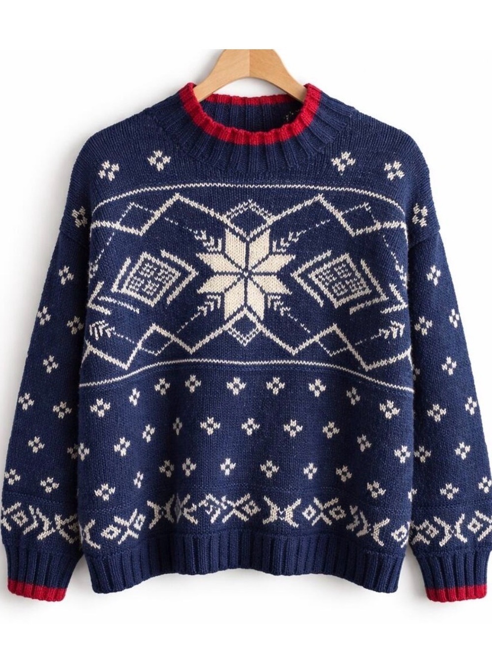 Ralph Lauren Vintage Navy Fair Isle Crewneck Sweater